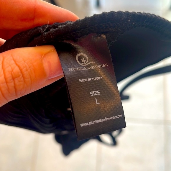 NWOT ribbed bikini bra top B cup/Lg underwire padded gold hardware sexy swimwear - Picture 2 of 8